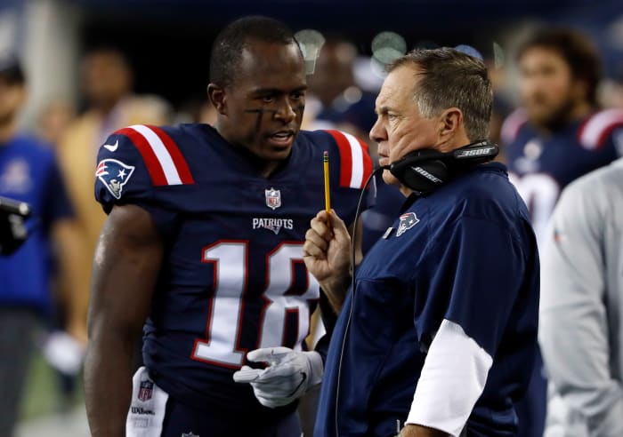 New England Patriots Matthew Slater and head coach Bill Belichick